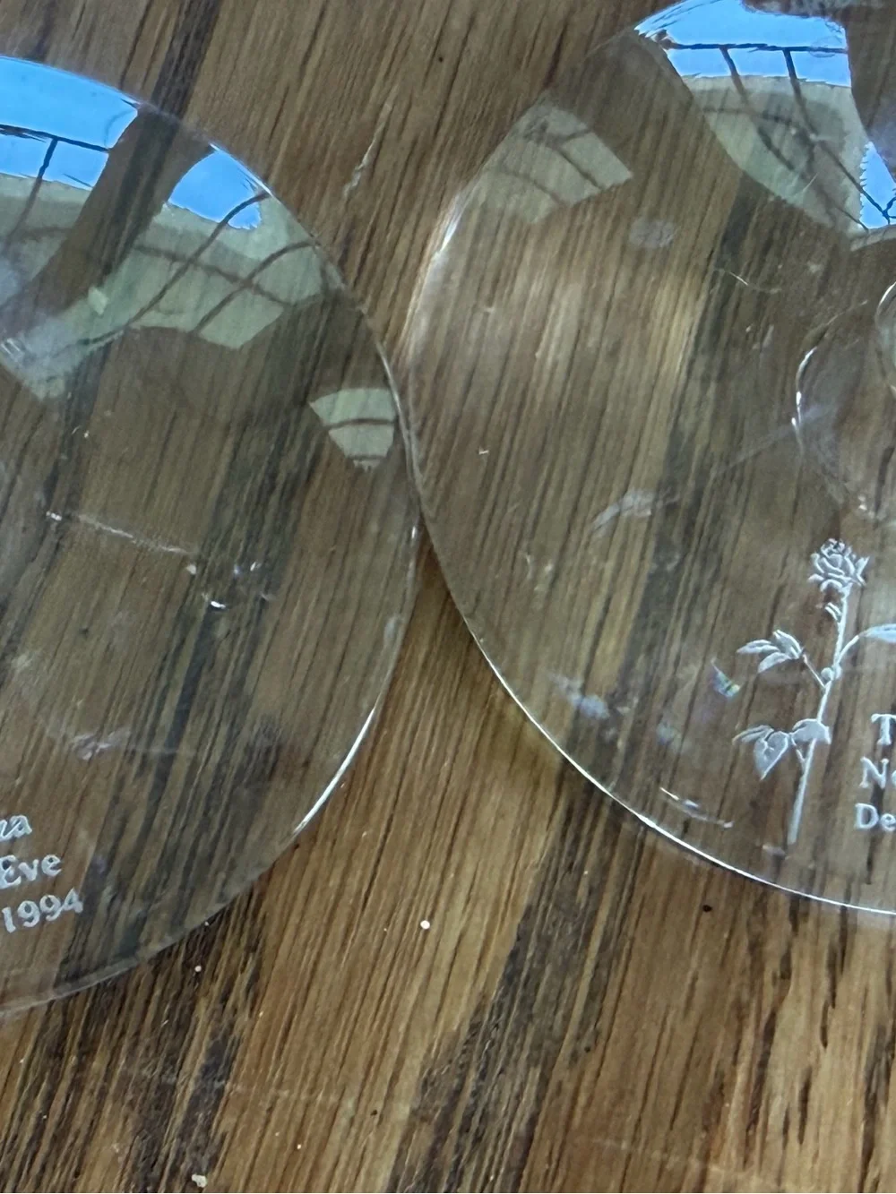 Tiffany & Co. Etched  Champagne Flutes Set of 2 Trump Plaza NYE 1994 388/650